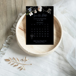 Vild Forest Blommigt Black Spara datumkalender Datumet