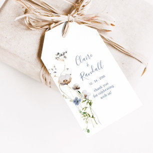 Vild Forest Blommigt Bröllop Gift Märkres Presentetikett