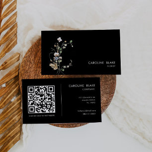 Vild Forest Blommigt - minimalistisk enkel QR-kod Visitkort