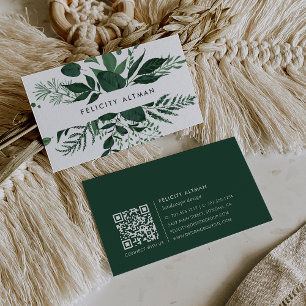 Vild Forest Botaniskt QR-nummer Visitkort