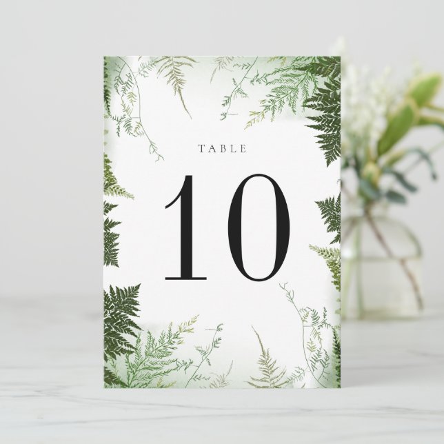 Vild Forest Bröllop Bordsnummer Card (Stående Fram)