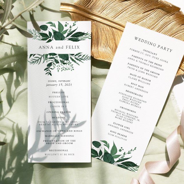 Vild Forest Bröllop Ceremony Program (Skapare uppladdad)