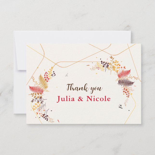 Vild Forest Flowers Fern Mushroom Foliage Bröllop (Framsida)