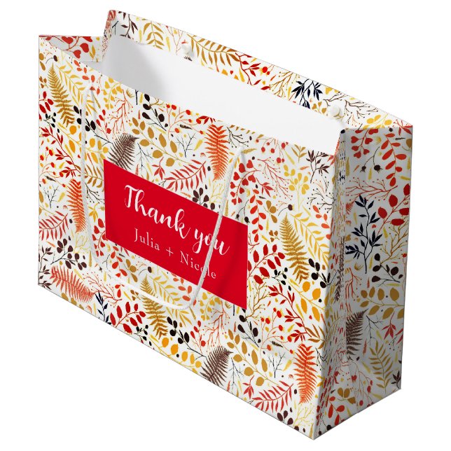 Vild Forest Flowers Fern Mushroom Foliage Bröllop (Framsidan Vinklad)