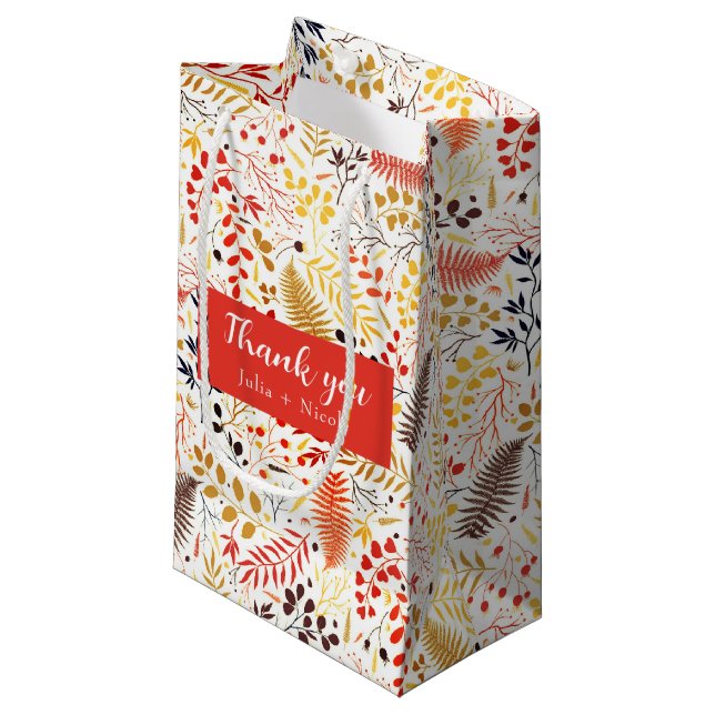 Vild Forest Flowers Fern Mushroom Foliage Bröllop (Framsidan Vinklad)