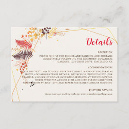 Vild Forest Flowers Fern Mushroom Foliage Bröllop Tilläggskort