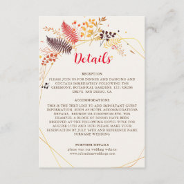 Vild Forest Flowers Fern Mushroom Foliage Bröllop Tilläggskort