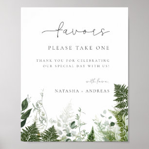 Vild Forest Foliage Wedding Favor Poster