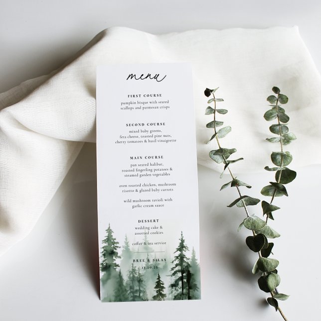 Vild Forest Gräs Bröllop Menu Meny (Skapare uppladdad)