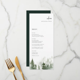 Vild Forest Gräs Bröllop Place Card Menu Meny