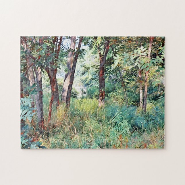 Vild Forest Illustrated Art Puzzle Pussel (Horisontell)
