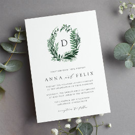 Vild Forest Monogram bröllopsinbjudan Inbjudningar
