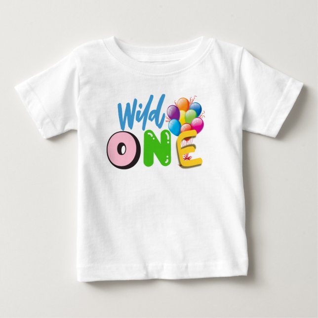 Vild Första Födelsedags Baby T-Shirt (Framsida)