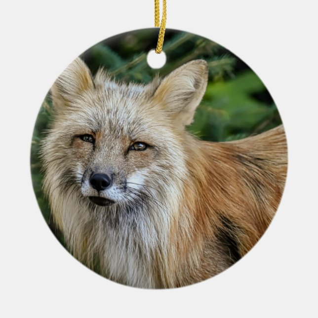 Vild Fox Julgransprydnad Keramik (Framsidan)