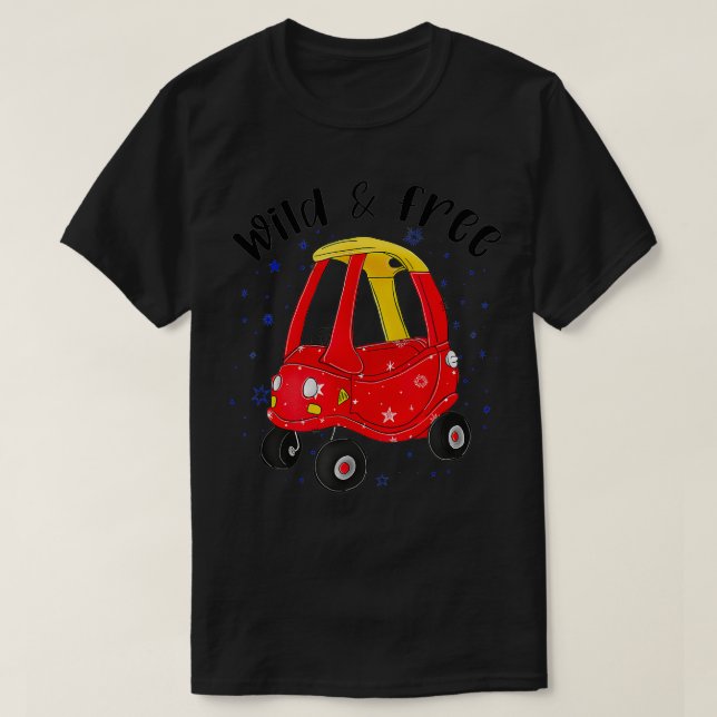 Vild Free Mysigt Coupe Stars Patriotic 4:e juli K T Shirt (Design framsida)