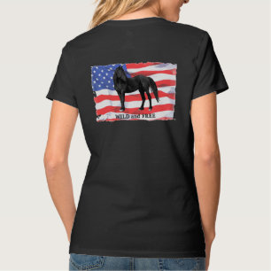 Vild & fri amerikanvildhäst V - hångla T-tröja T Shirt