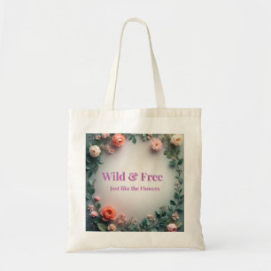 Vild & Fri Blommig Linjekonst Boho Minimalistisk Tygkasse