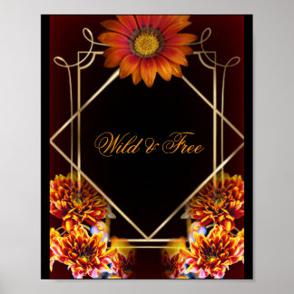 Vild & Fri Boho Blommig Poster