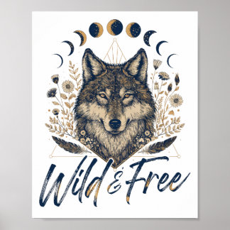 Vild & Fri" Boho Varg Poster