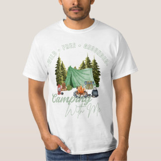 Vild • Fri • Jordad – Naturliga Campingvibbar T Shirt