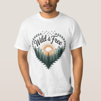 ☀️ Vild & Fri – Soluppgång över skog T Shirt