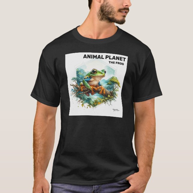 Vild Frog in Nature Prated - Animal Art T Shirt (Framsida)