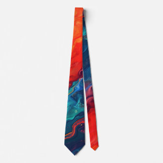 Vild Galaxy Paint Tie in Red and Blue Slips