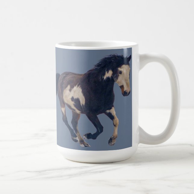 Vild Galloping Pinto American Paint Horse Kaffemugg (Höger)