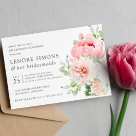 Vild Garden Chic Blommigt Dahlia Bridesmaid Lunche Inbjudningar