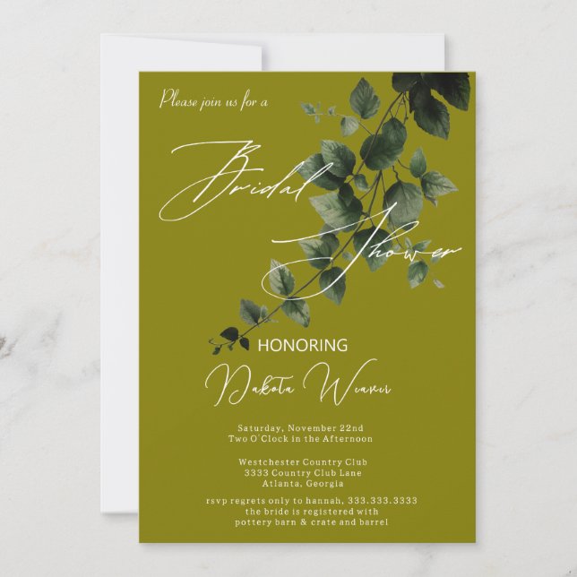 Vild Garden Löv Möhippa Inbjudningar (Framsida)