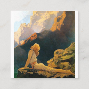 Vild gäss efter Maxfield Parrish Fyrkantigt Visitkort