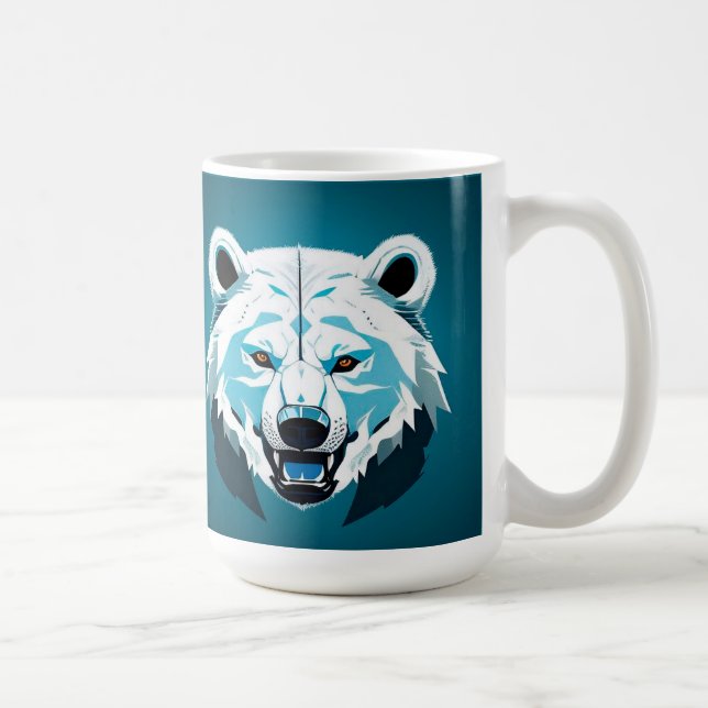 Vild geometrisk illustration av isbjörn kaffemugg (Höger)