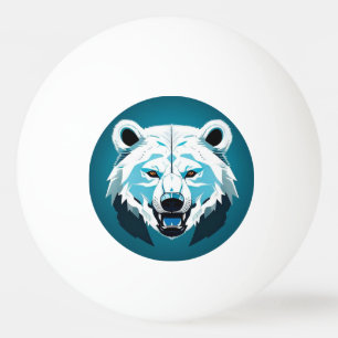 Vild geometrisk illustration av isbjörn pingisboll