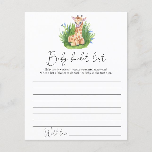 Vild giraff - Bebis bucket lista (Framsida)