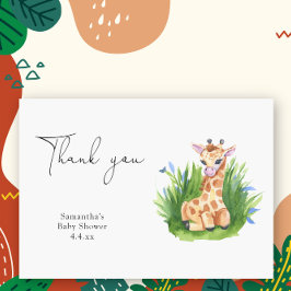 Vild giraff - tack baby shower kort