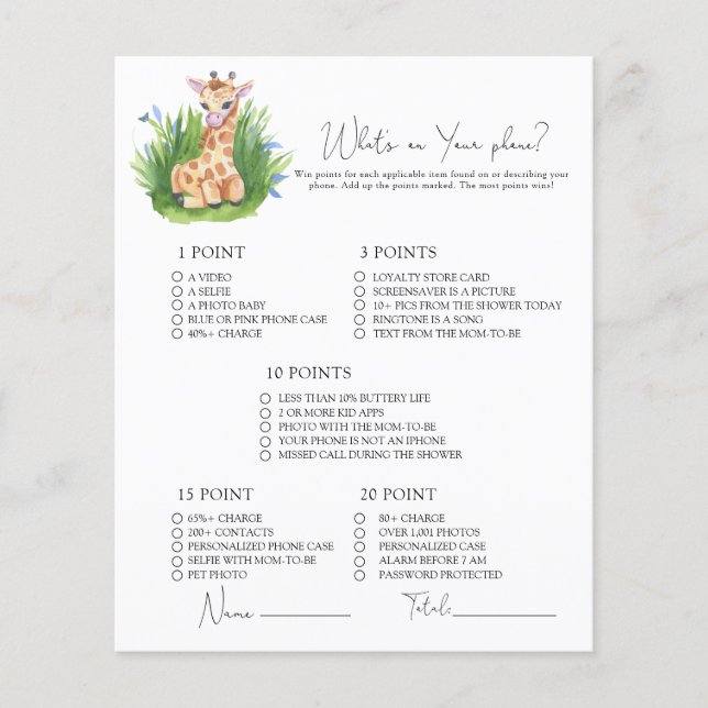 Vild giraff - Vad är på ditt telefonspel (Framsida)