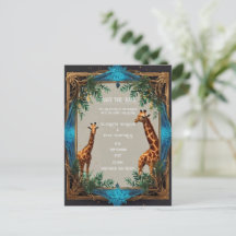 Vild Giraffe bröllopsinbjudan