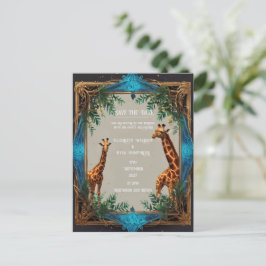 Vild Giraffe bröllopsinbjudan Vykort