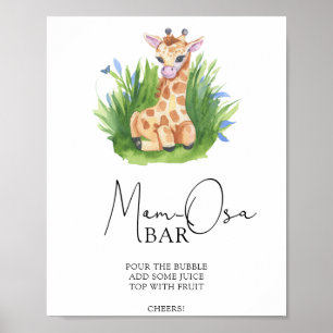 Vild Giraffe - Mamma-osa pub Poster