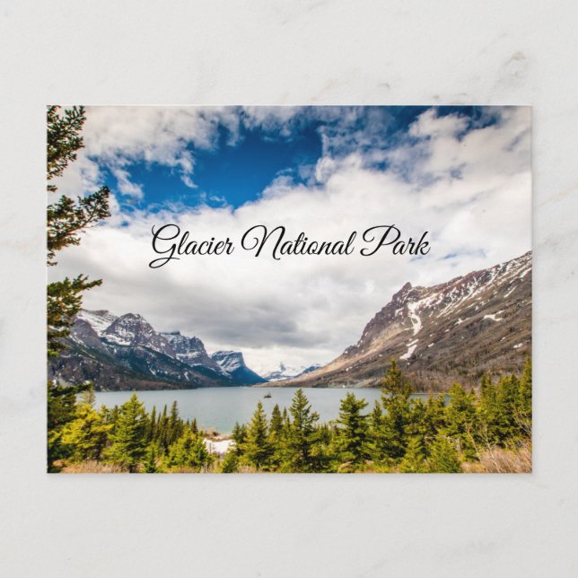 Vild Goose Island i Glacier nationalpark Vykort (Framsida)