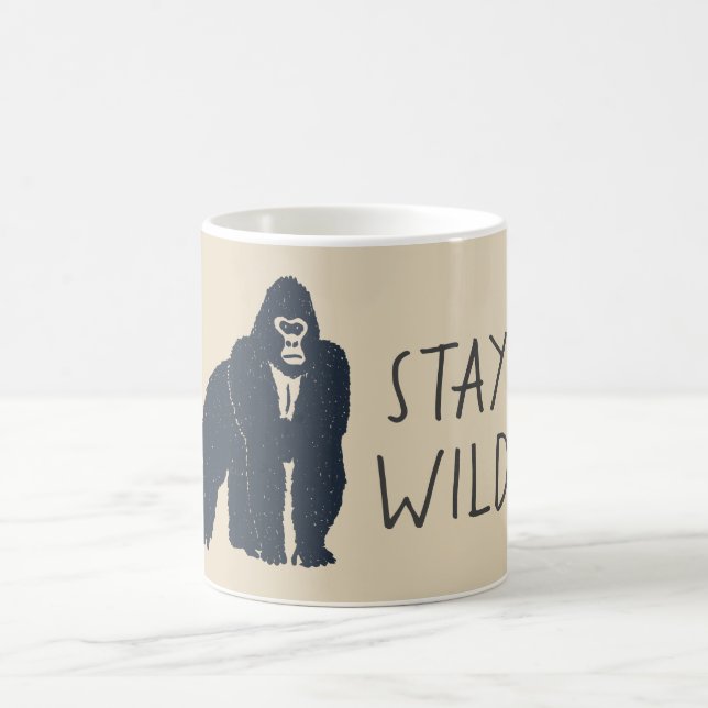 Vild gorilla siluett stanna kaffemugg (Center)