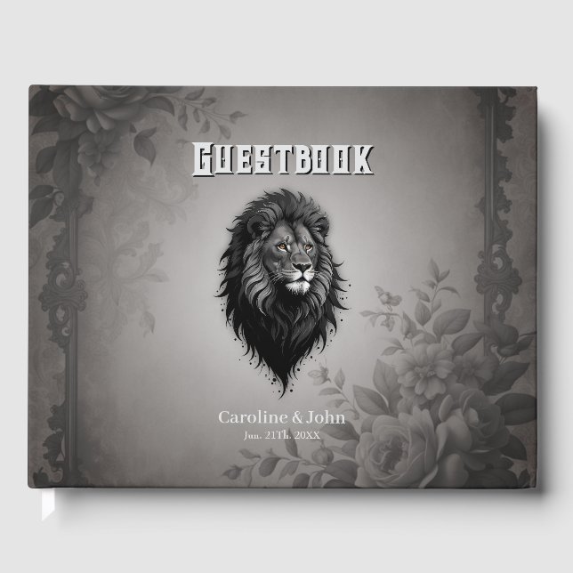 Vild Grace: slående porträtt av en lejon Gästböcker (Framsida)