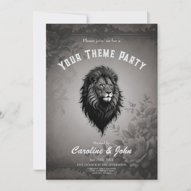 Vild Grace: slående porträtt av en lejon Inbjudningar (Framsida)