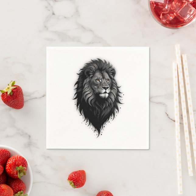 Vild Grace: slående porträtt av en lejon Pappersservett (Insitu)