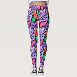 Vild Graffiti Färg Pop Mode Leggings