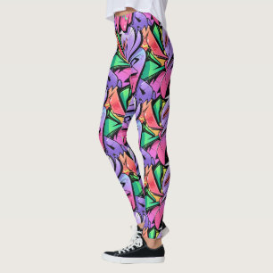 Vild Graffiti Färg Pop Mode Leggings