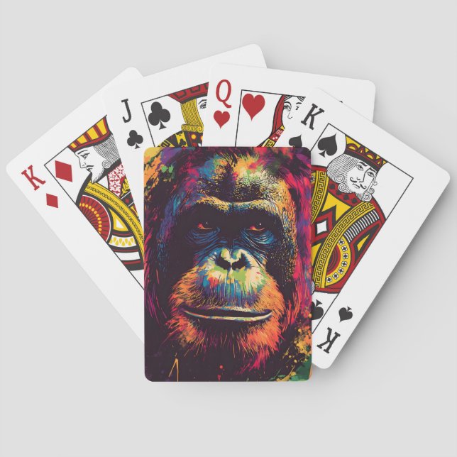 Vild Graffiti Urban Jungle Gorilla Casinokort (Baksidan)