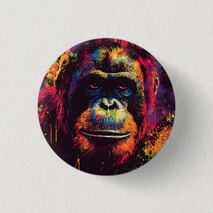 Vild Graffiti Urban Jungle Gorilla Knapp
