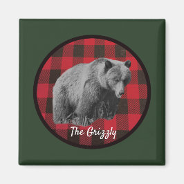 Vild Grizzly Bear Buffalo Play Magnet