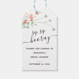 Vild Grönska Klipp Klipp Hurra Favor Bröllopsdusch Presentetikett